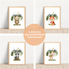 KIT 4 QUADROS ANIMAIS DA FLORESTA
