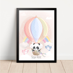 KIT 3 QUADROS PANDA AQUARELA MENINA - loja online