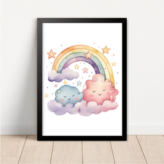 KIT 3 QUADROS UNICÓRNIO ARCO IRIS - loja online