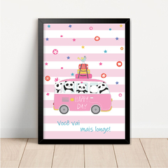 KIT 3 QUADROS PANDA ROSA - loja online