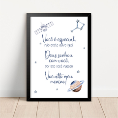 KIT 3 QUADROS ASTRONAUTA AQUARELA COM NOME