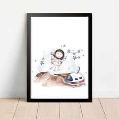 Imagem do KIT 3 QUADROS ASTRONAUTA AQUARELA