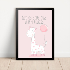Imagem do KIT 3 QUADROS GIRAFA ROSA