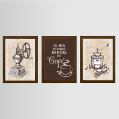 KIT 3 QUADROS CAFÉ VINTAGE - comprar online