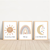 KIT 3 QUADROS BOHO AQUARELA