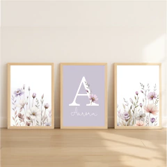 KIT 3 QUADROS FLORES SILVESTRES AURORA na internet