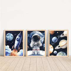 KIT 3 QUADROS GALÁXIA ASTRONAUTA na internet