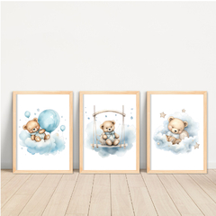 KIT 3 QUADROS URSO NUVEM SONO - loja online