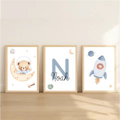 KIT 3 QUADROS URSO ASTRONAUTA - comprar online