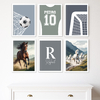 KIT 6 QUADROS IRMÃOS FUTEBOL E CAVALO