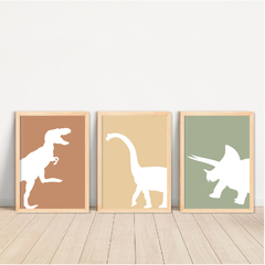 KIT 3 QUADROS DINOSSAUROS SILHUETA - comprar online