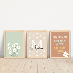 KIT 3 QUADROS MARGARIDAS MARIA versículo na internet