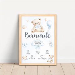 QUADRO DO NASCIMENTO URSO AZUL - La Artes Quadros e Decor