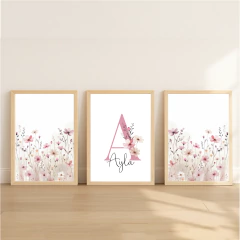 KIT 3 QUADROS FLORES SILVESTRES AYLA na internet
