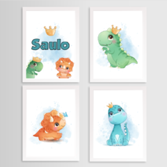 KIT 4 QUADROS DINOSSAUROS BABY - comprar online