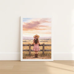 KIT 3 QUADROS MENINA COWGIRL