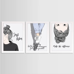 KIT 3 QUADROS TEEN na internet