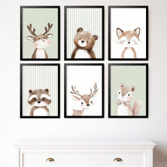KIT 6 QUADROS ANIMAIS FOFOS DA FLORESTA - La Artes Quadros e Decor