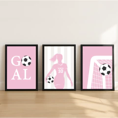 KIT 3 QUADROS FUTEBOL FEMININO 2 - comprar online