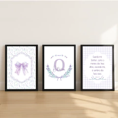 KIT 3 QUADROS LAVANDA - La Artes Quadros e Decor