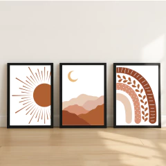 KIT 3 QUADROS BOHO TERRACOTA - La Artes Quadros e Decor