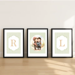 KIT 3 QUADROS RETRÔ IRMÃOS - La Artes Quadros e Decor