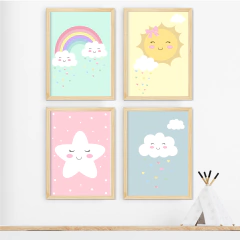 KIT 4 QUADROS CHUVA DE AMOR na internet