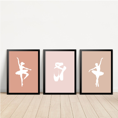 KIT 3 QUADROS BALÉ BAILARINA - La Artes Quadros e Decor