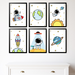 KIT 6 QUADROS ASTRONAUTA 6 na internet