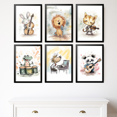 KIT 6 QUADROS ANIMAIS MUSICAIS na internet
