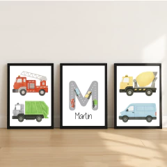 KIT 3 QUADROS CARROS DE SERVIÇO MARTIN - comprar online