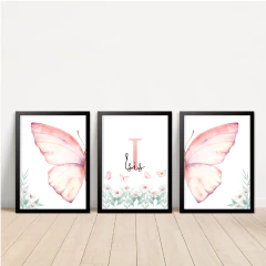 KIT 3 QUADROS BORBOLETA ISIS - loja online