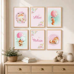 KIT 6 QUADROS RAPOSINHA IRMÃS