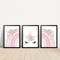KIT 3 QUADROS UNICÓRNIO ARCO - loja online