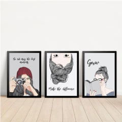 KIT 3 QUADROS TEEN II