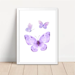 KIT 3 QUADROS FLORAL LILÁS HELENA - loja online