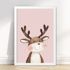 KIT 6 QUADROS ANIMAIS FOFOS DA FLORESTA ROSE - loja online