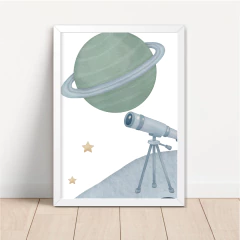 KIT 3 QUADROS GALÁXIA ASTRONAUTA NA LUA - loja online