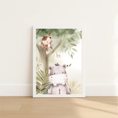KIT 3 QUADROS SAFARI NA SELVA - La Artes Quadros e Decor