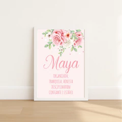 KIT 3 QUADROS FLORAL ROSA na internet