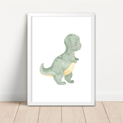 KIT 3 QUADROS DINOSSAUROS AQUARELA VERDE na internet