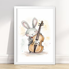 KIT 6 QUADROS ANIMAIS MUSICAIS - La Artes Quadros e Decor