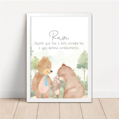 Imagem do KIT 3 QUADROS FAMÍLIA URSO AQUARELA