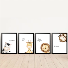 Imagem do KIT 4 QUADROS SAFARI BABY