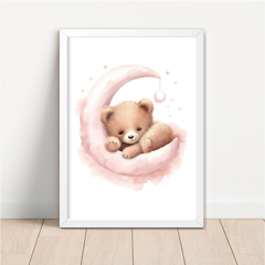 KIT 3 QUADROS URSA NA LUA - La Artes Quadros e Decor