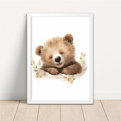KIT 3 QUADROS URSO AQUARELA MARROM na internet