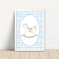 Imagem do KIT 3 QUADROS RETRÔ AZUL