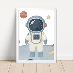 KIT 3 QUADROS GALÁXIA ASTRONAUTA NA LUA