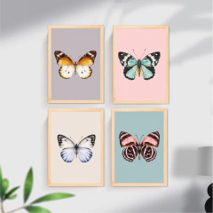 KIT 3 QUADROS VINTAGE BORBOLETAS na internet