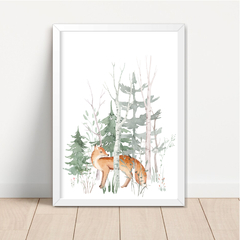 KIT 3 QUADROS ANIMAIS FLORESTA OUTONO - comprar online